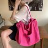 Summer Large Capacity Tote Bag Female Candy Color Canvas Shoulder Bag Travel Handbags Shopping Girls Pouch Tote MIT