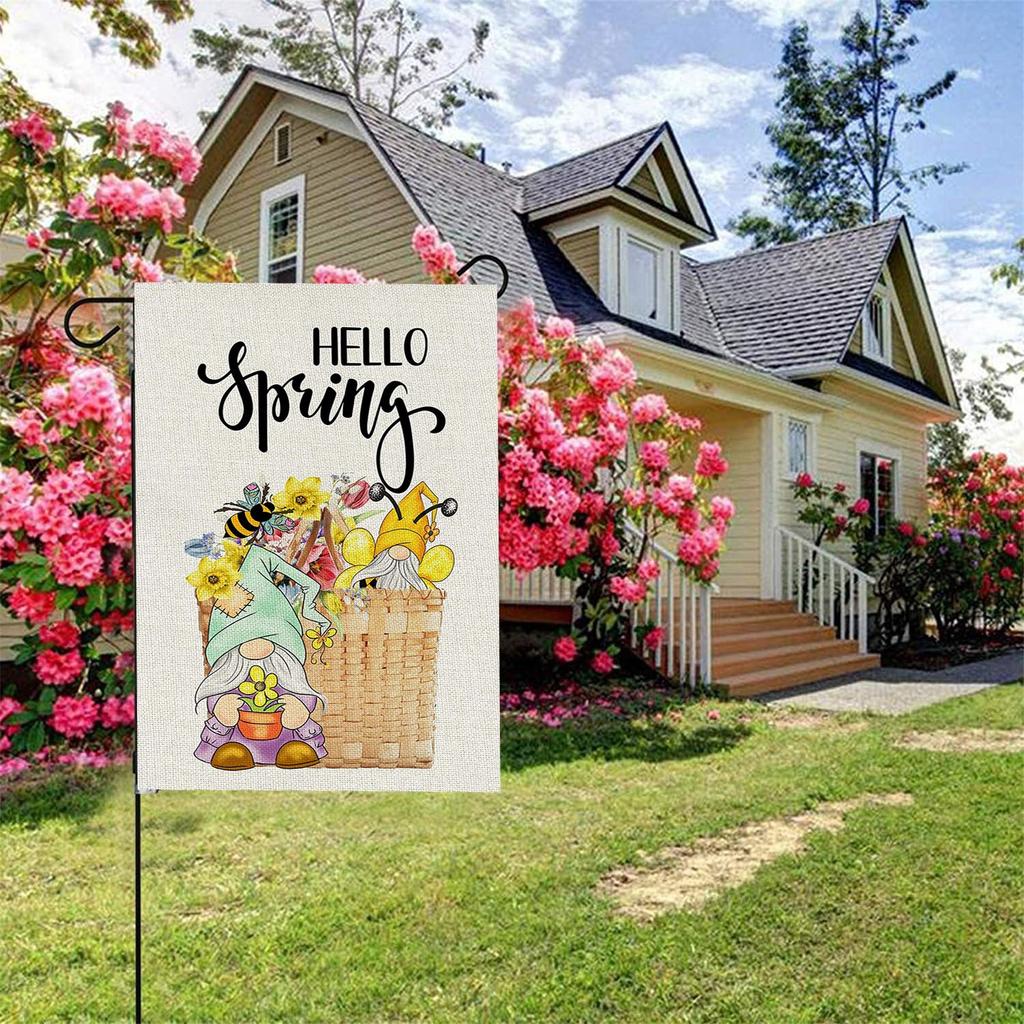 День Праздника Пчелы Флаг Декор Гном Флаг Валентина Гном Крыльцо Сад Флаг