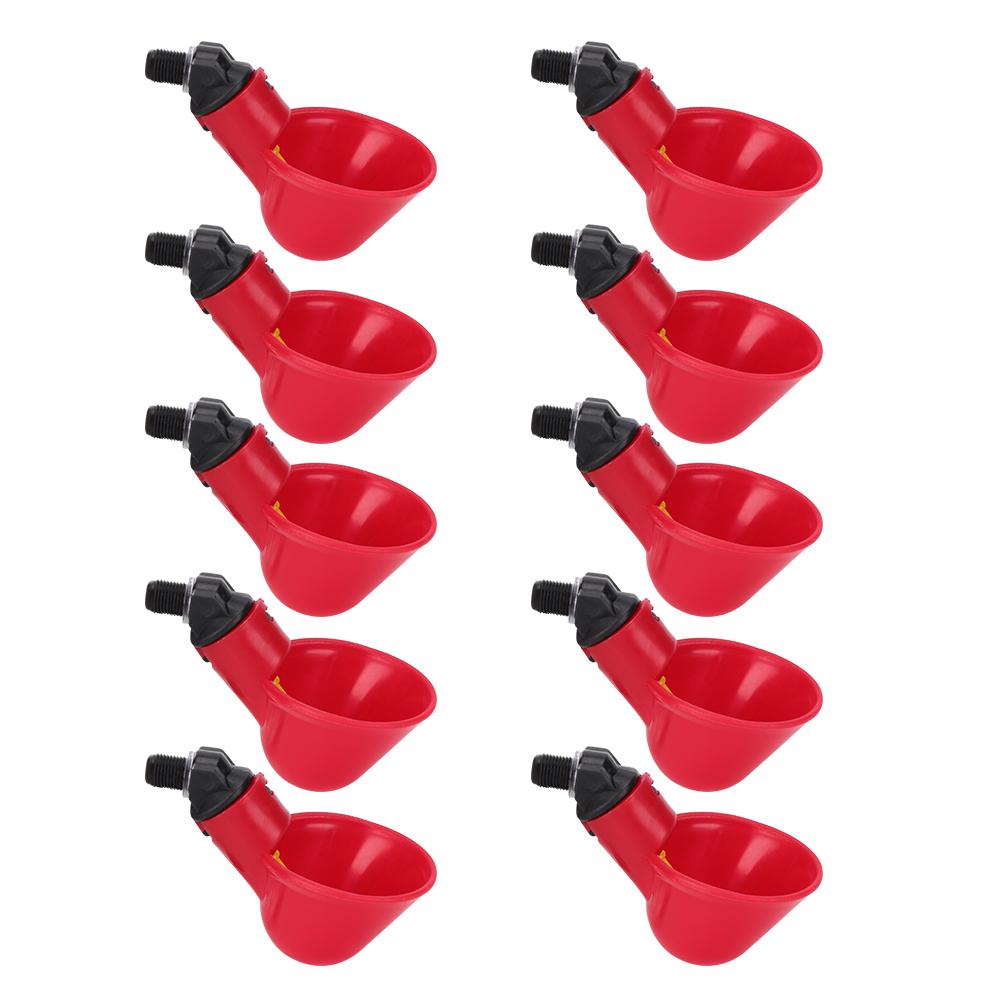 10Pcs Chicken Automatic Drinker Waterer Water Bowl Drinking Water Tool Cage Accessories