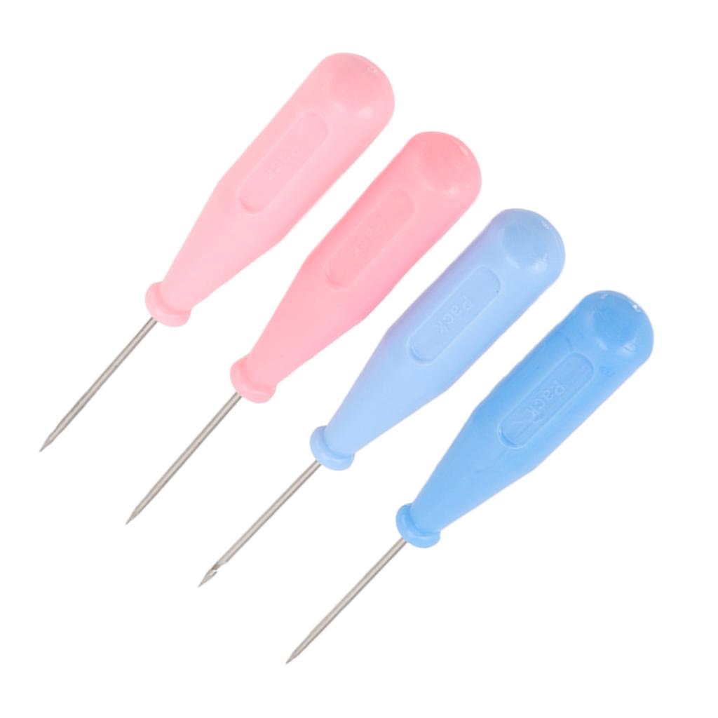 4 Pcs Awl Tool Incisive Sturdy Sewing Awls Tools with Plastic Handle for DIY Leather Craft Sewing