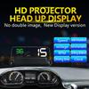 Автомобильный проектор на лобовое стекло C500 Auto OBD2 HUD Спидометр автомобиля Проектор Обороты двигателя Температура ОЖ Напряжение Топливо Сигнализация превышения скорости