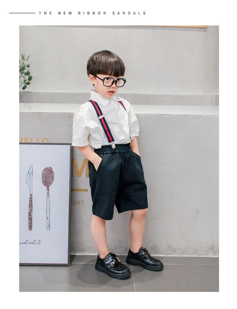 Мальчиковые черные кожаные туфли - 2025 корейский и британский стиль, весна/осень, мягкая подошва, идеально подходят для студенческих выступлений