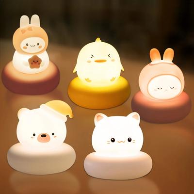Милый ночник в виде животного, новинка, 3 уровня яркости, детский ночник, USB-перезаряжаемая настольная лампа для кормления грудью малыша
