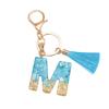 Синий брелок с кисточкой и 26 подвесками в виде английских букв - подвеска-капля из смолы для сумок и автомобилей, унисекс.