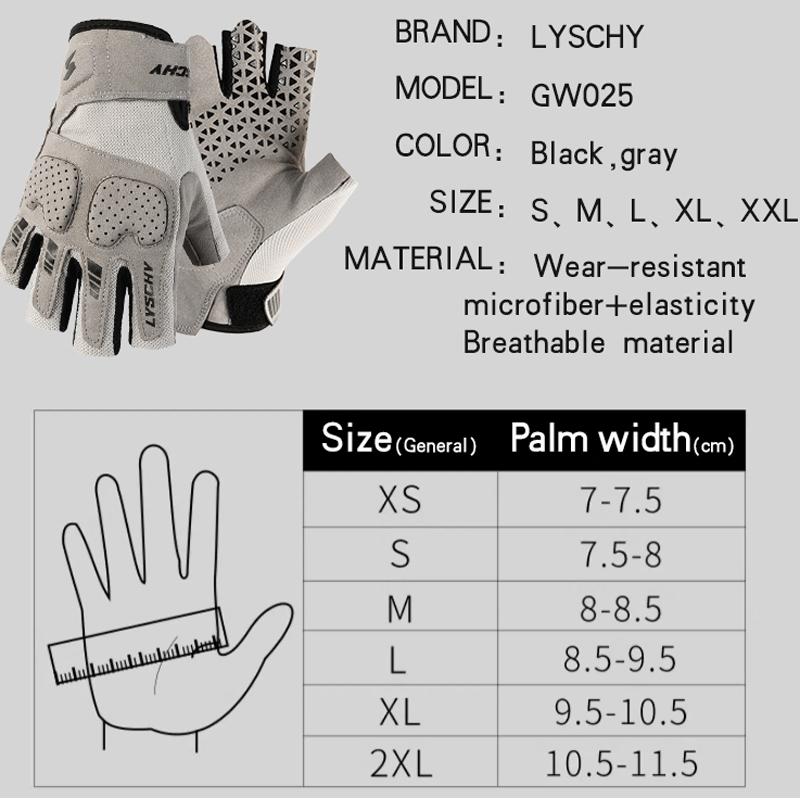 LYSCHY Motorcycle Half Finger Gloves Men Women Summer Breathable Short Motocross Guantes Anti-fall Touch Screen Motorbike Gloves