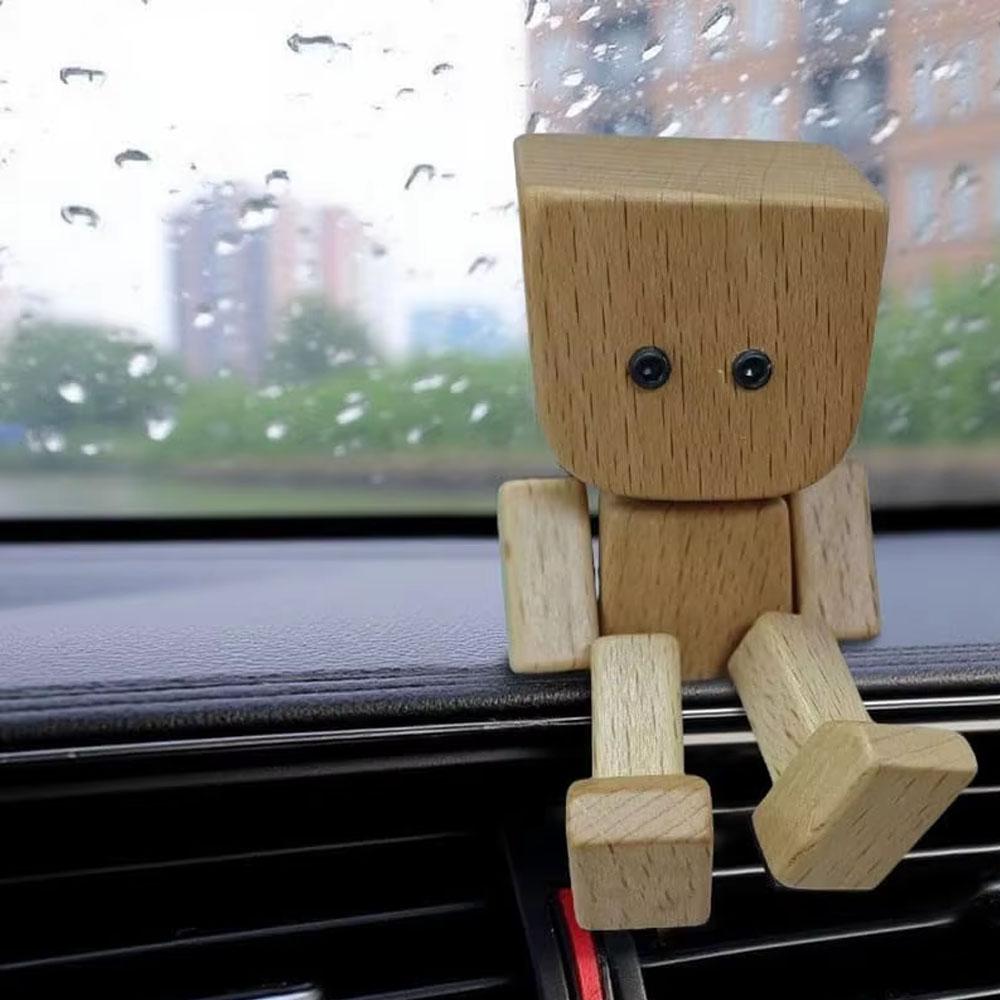 Трясущаяся деревянная фигурка человечка, забавная фигурка-болванчик, декор приборной панели автомобиля, маленькие куклы-ботаники, автомобильные аксессуары, украшения для автомобиля, креативные подарки