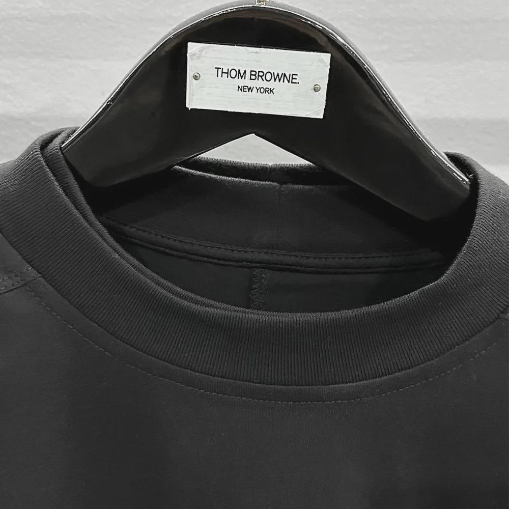 SUBHUMAN Мужская футболка весна/лето 2024 из двух частей, трикотажная, двухслойная, однотонная, свободная, с длинным рукавом