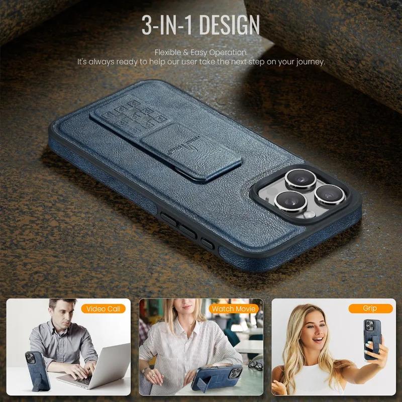Магнитный держатель-ремешок на запястье для For Iphone 17 17air 16 Pro 15 14 Plus 13 12 Pro Max Подставка-ремешок Защитный чехол из ПУ-кожи
