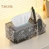 Tissue Box Paper Towel Holder Large Capacity Smooth Edge Burr-Free Luxury Style Paper Dispenser Desktop
