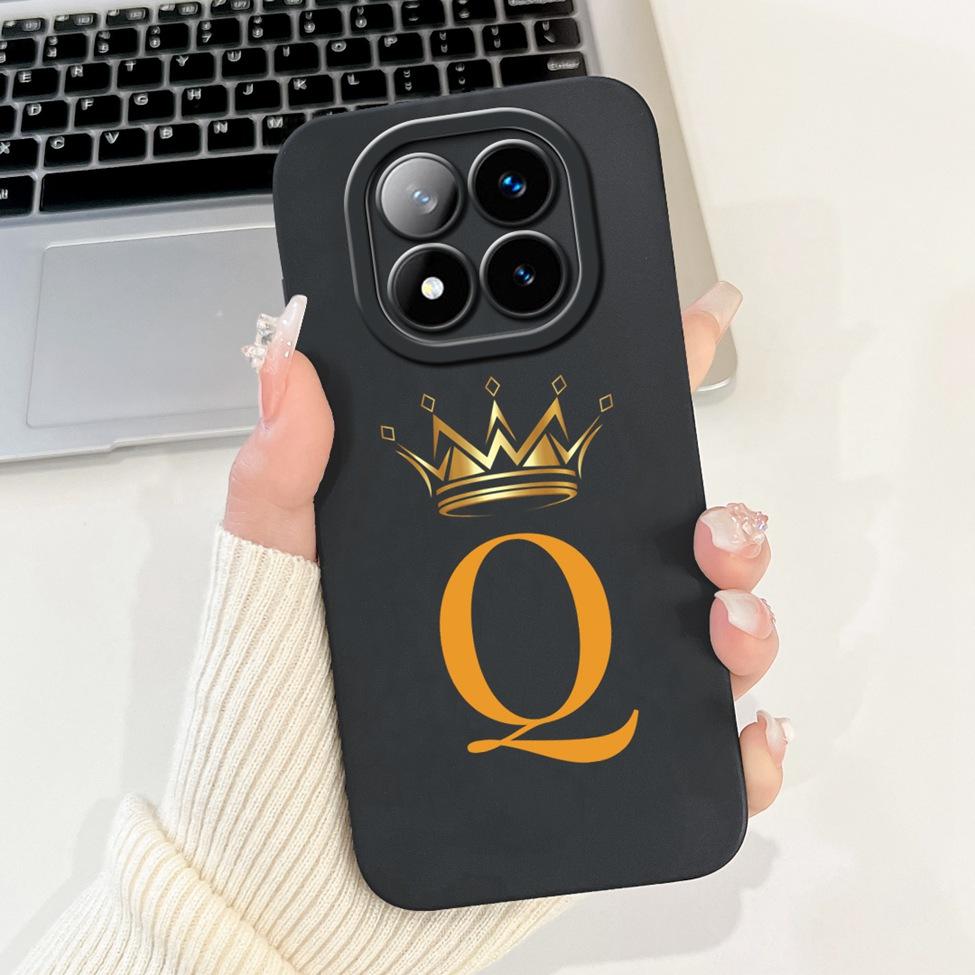 Чехол для Redmi Note 14 Pro Plus 5G, модный, буквы от A до Z, роскошные цветы, ударопрочный силиконовый чехол для Redmi Note 14 Pro+ 5G, Funda