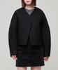 Musinsa Standard Женская Женская Буклированная Куртка Без Воротника [Черный]