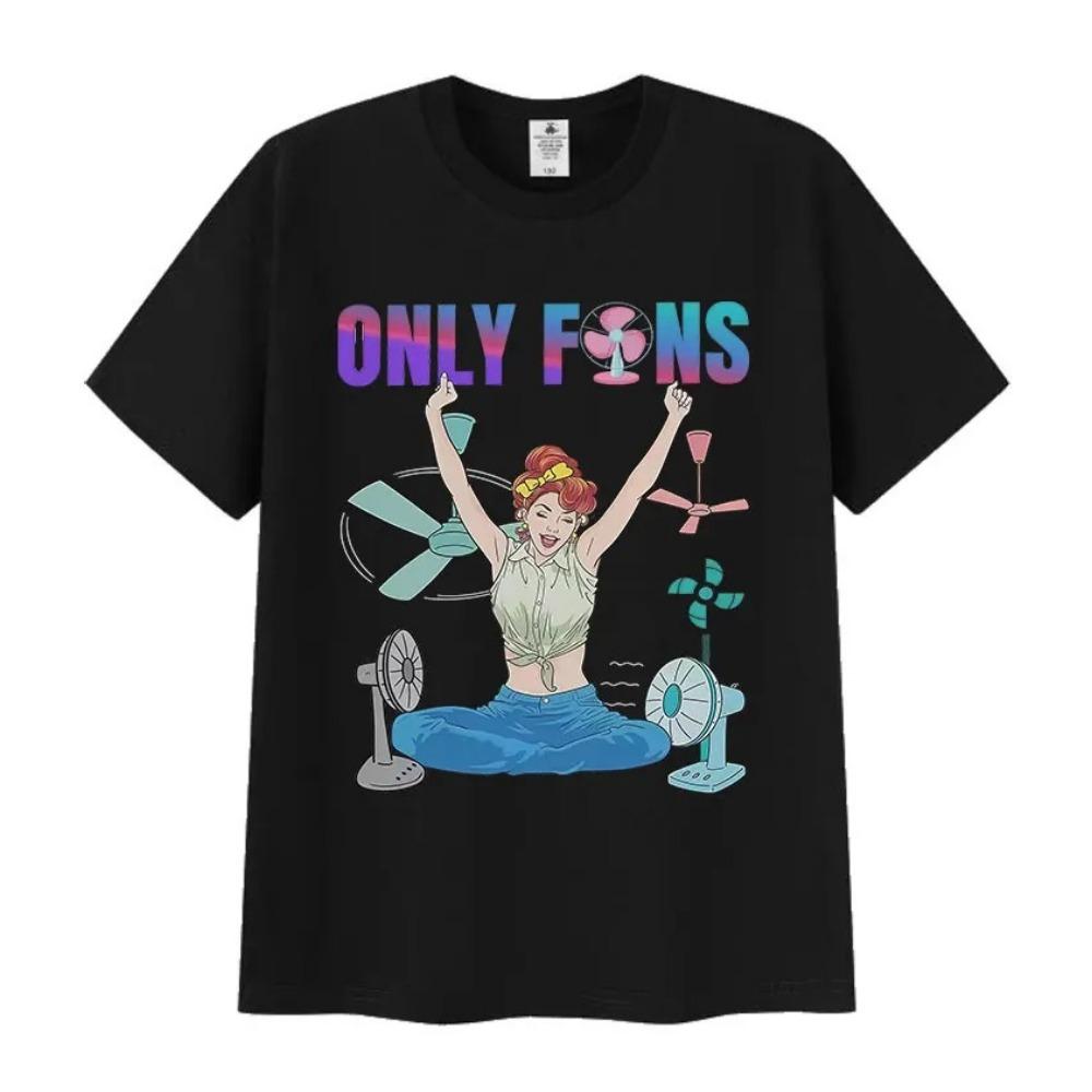 Смешная футболка с принтом Only Fans Emoji для женщин, летняя, удобная, с коротким рукавом, ретро, с круглым вырезом, вязаная, высококачественная футболка, топ