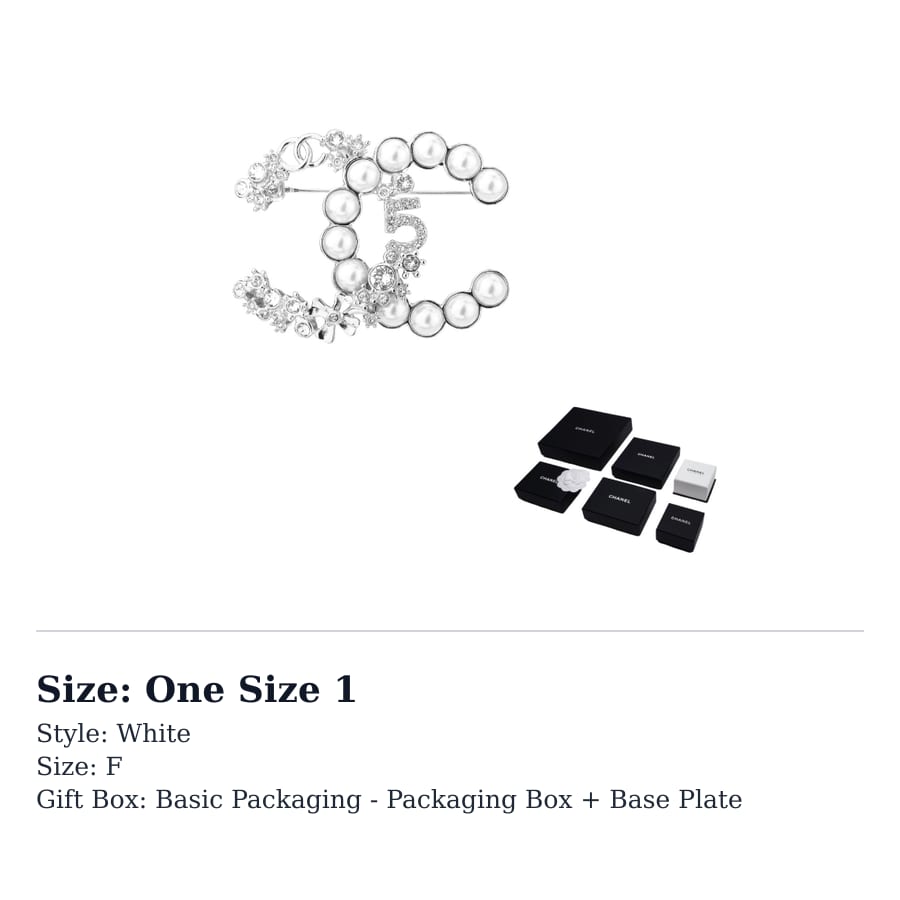 Chanel 2023 Plated Cc Crystal Faux Pearl Star 5 Brooch costume brooch ABA425-B10535-NN148