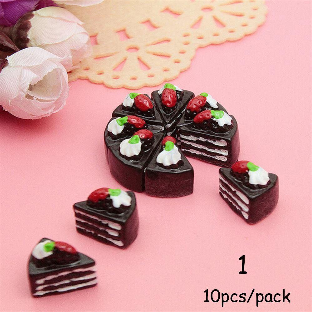 10pcs/lot Cute Artificial Decorative DIY Craft Toy Miniature Food DollHouse Cake Ornament