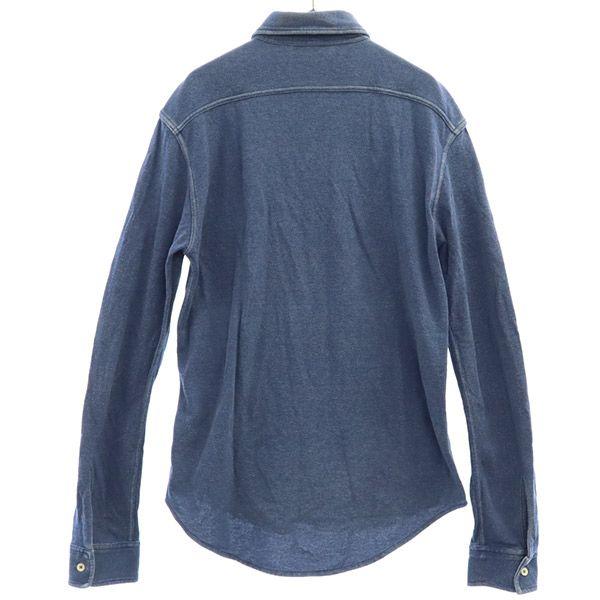 Lacoste Патч с логотипом Рубашка с длинным рукавом на пуговицах S синяя Мужская Б/У