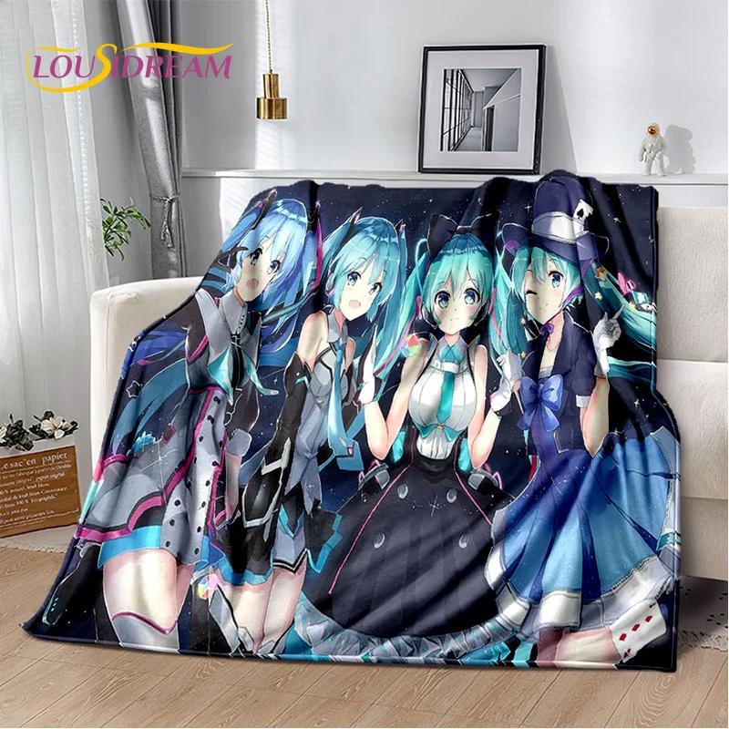 3D Cute M-Mikuu Cartoon Music Characters Blanket,Soft Throw Blanket for Home Bedroom Bed Sofa Picnic Office Cover Gift Kids