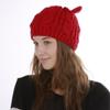 Autumn Winter Knitted Warm Women's Jacquard Fried Dough Twist Cat Ears Cute Wool Single Layer Hat