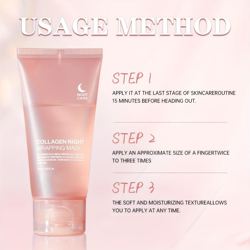 Collagen Peel-Off Mask Hydrating Night Face Mask with Hydrolyzed Collagen, Moisturizing & Firming, Deep Cleansing & Pore Minimizing Facial Mask