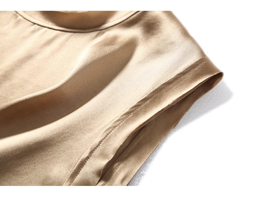 Женский шелковый атласный топ-майка большого размера - Базовый слой из шелка тутового дерева