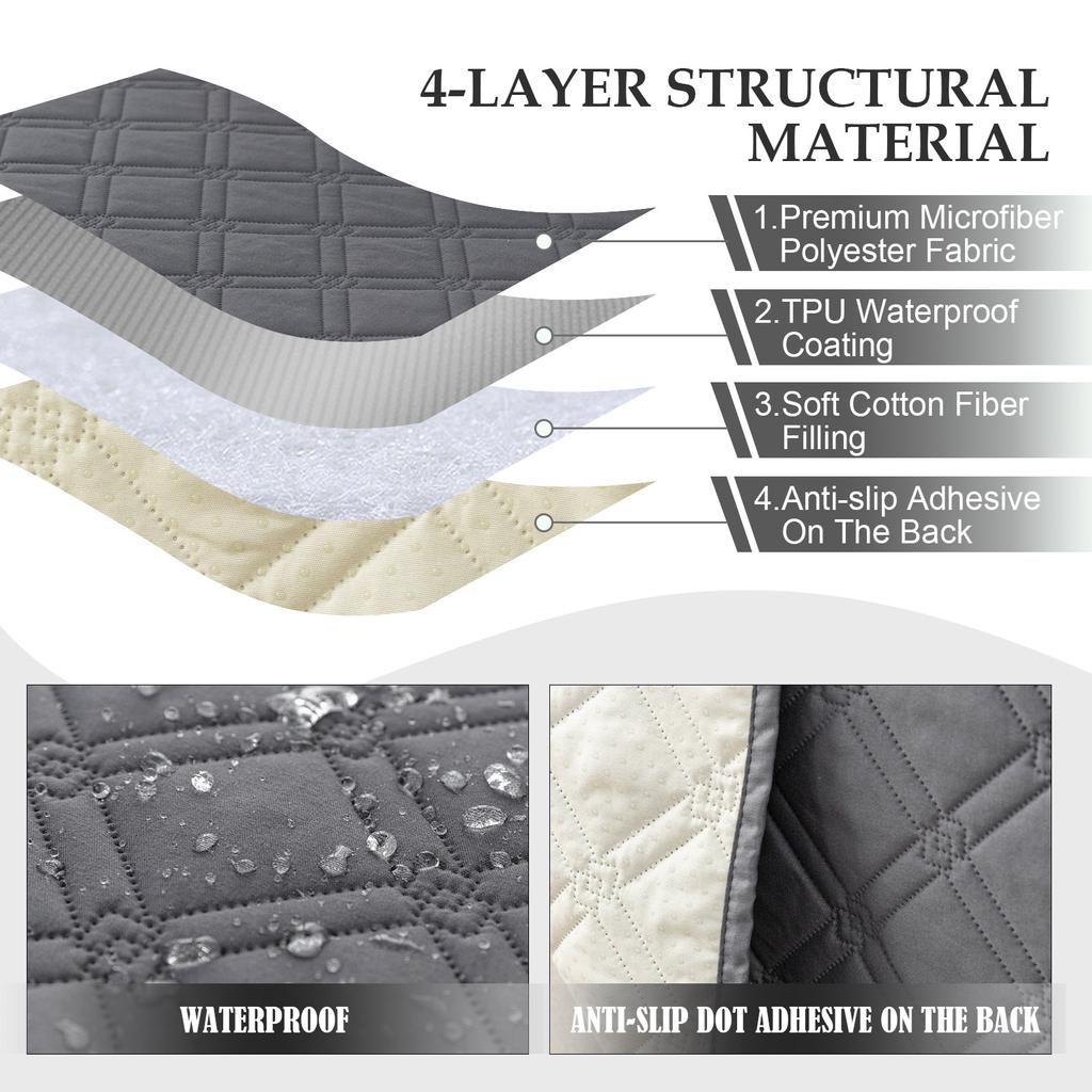 Genina Waterproof Couch Cover, Washable Couch Sofa Cover for Pets Friendly, Furniture Slipcover