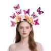 Ручная работа Бабочка Цветок Ободок для волос Фасинатор Повязка на голову Для взрослых Костюм для музыкального фестиваля Тематические вечеринки Носить