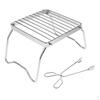 Outdoor Foldable Stove Stand Rack Picnic Pot Bracket Holder + Food Clamp