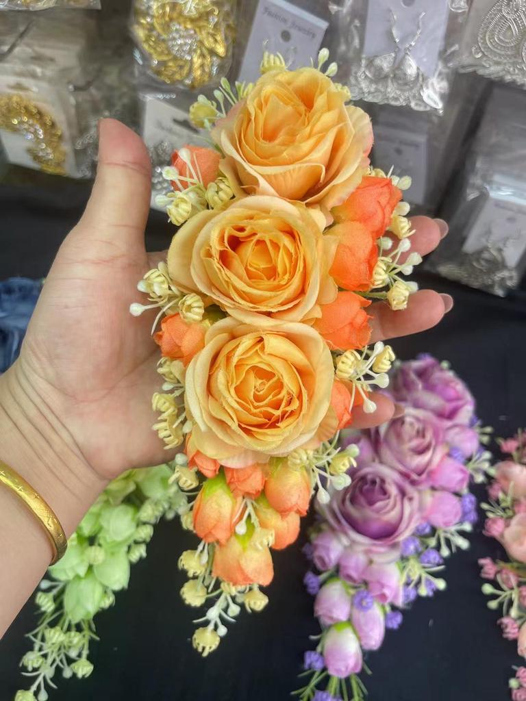 Юньнаньский этнический гребень для волос с головным украшением - Ручная работа, головной убор для тайского танца и аксессуар для выступления в фотостудии