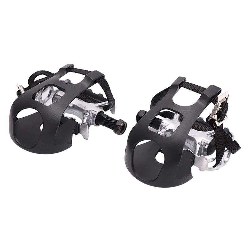 Exercise Bike Pedals with Clips and Straps, Cycling Accessories Bicycle Pedals