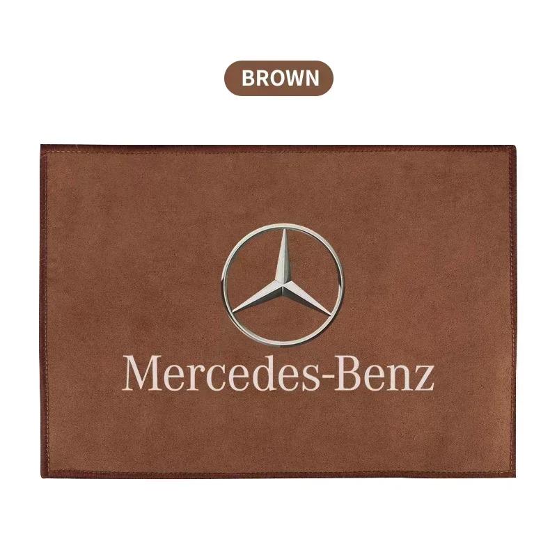 CRV1   Car Emblem Suede Towel Microfiber Uptake Cleaning Rag Cloth for Mercedes Benz W203 W204 W205 W206 W212 W213 W222 W223 E300 C200