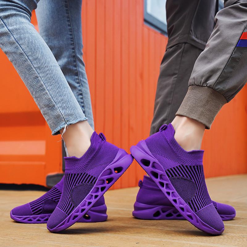 2024 Мода Фиолетовые Кроссовки для Бега для Мужчин Носки Спортивная Обувь Большой Размер 48 Дышащие Женские Слипоны Кроссовки Носки Кроссовки Мужские