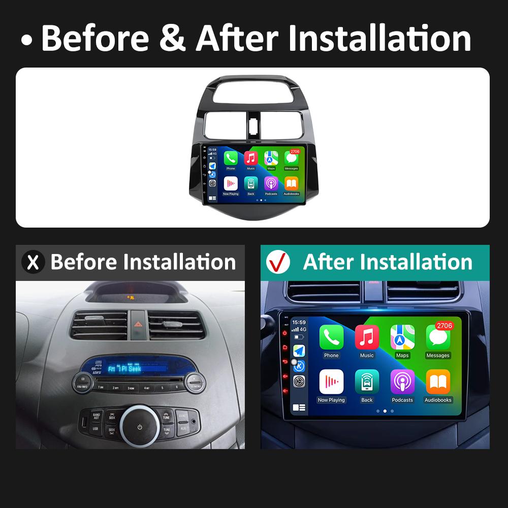 Android 14 Автомобильное видео для Chevrolet Spark Beat Matiz Creative 2010 2011 2012 2013 2014 Радиоплеер GPS Навигация Авто Инструменты 4G