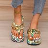 Women's Slippers 2024 New Summer Outdoor Trend Gold Chain Beach Leisure Print Design Women's Herringbone Slippers Slip On