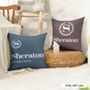 Fashion SSheratonS Hotels Cushion Cover Natural Linen Organic Fabric DoubleSided Printing Couch Pillow Covers Home Decor