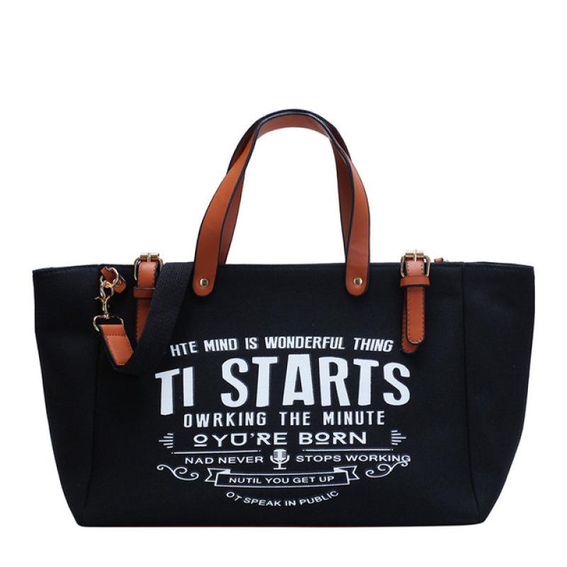 Женская сумка-тоут Модная сумка-холщовая с большой вместимостью с надписью Повседневная на плечо Сумки-мессенджеры KTY