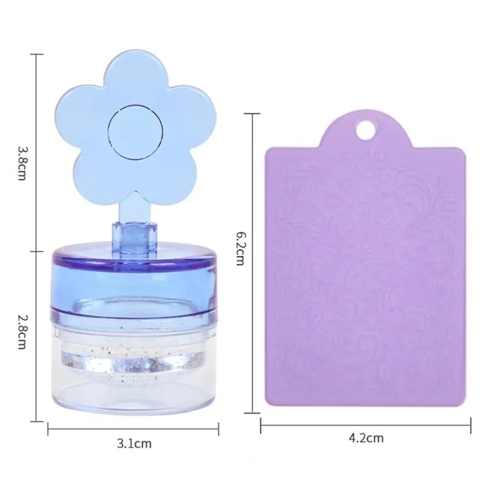 1 Set Nail Stamp Tool & Nail Scraper Transparent Silicone Manicure Stamp DIY Nail Art Tools Nail Salon Template Seal Stamp