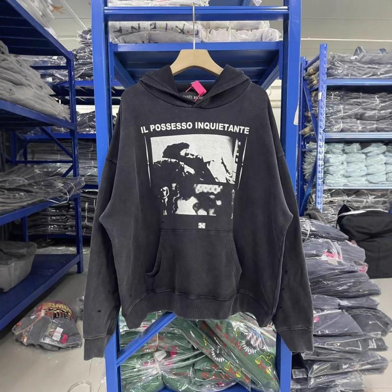 Unisex Oversized Hooded Sweatshirt Streetwear Cotton Blend Loose Fit Casual
