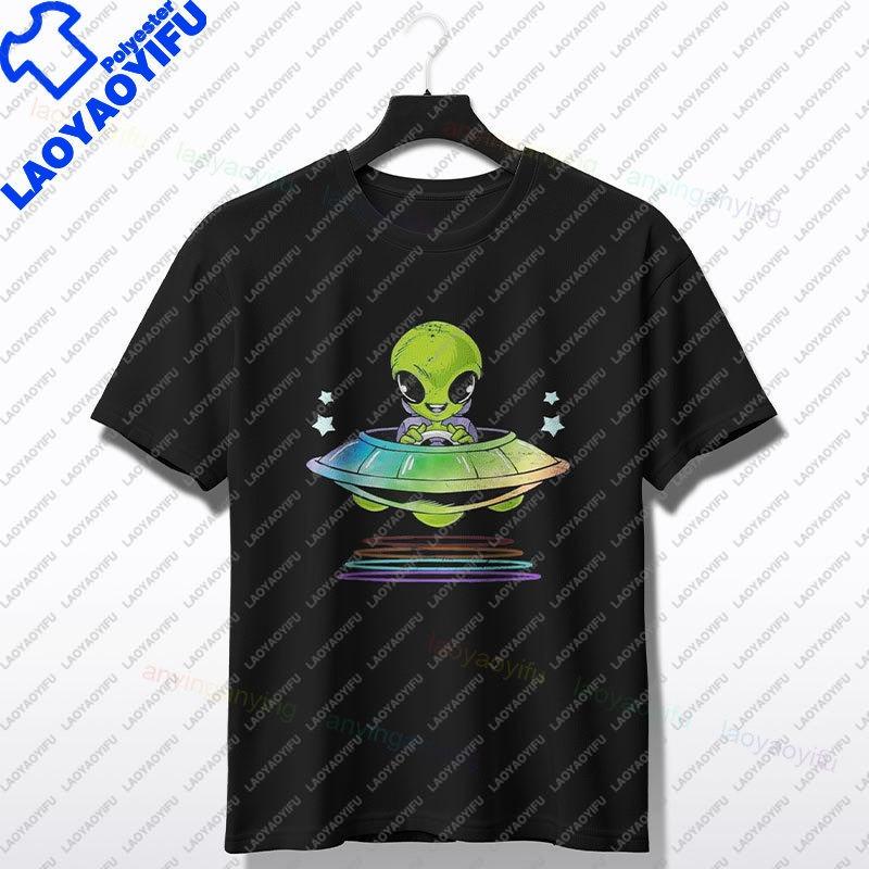 Vintage Ufo Aliens Graphic Print For Unisex Unisex Couple Fashion Tshirt Casual Summer Tee Perfect For Everyday Wear