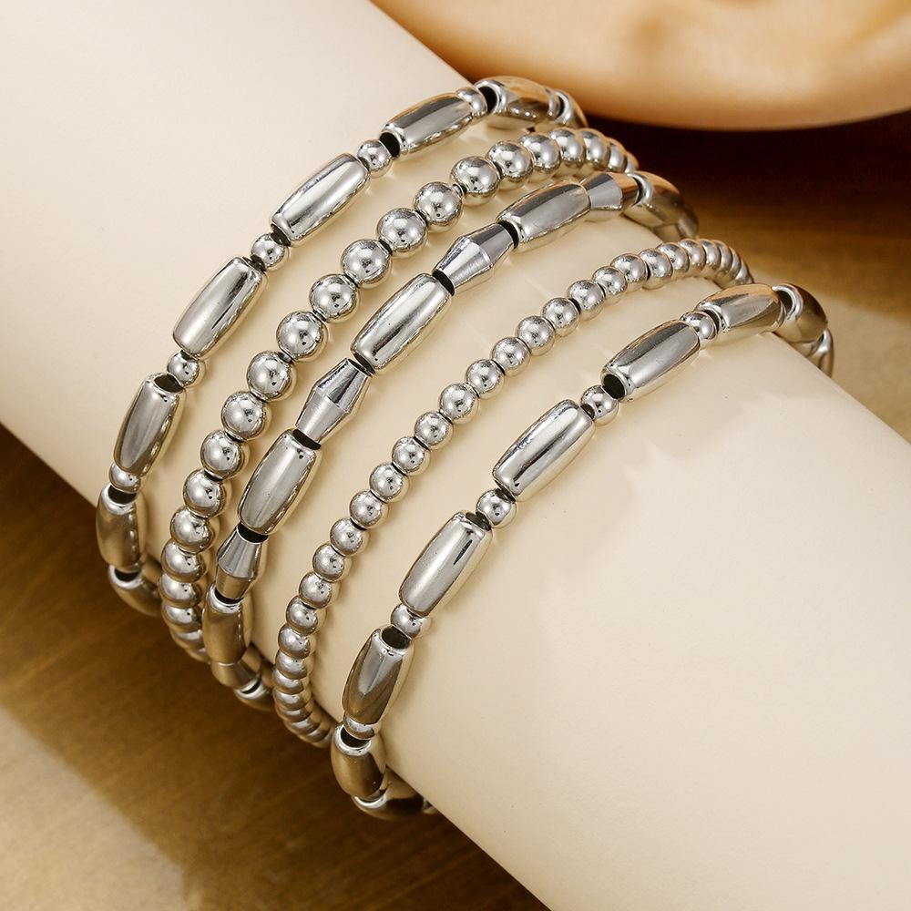 European and American popular ccb beaded bracelet bohemian versatile stacked bracelet geometric bead bracelet female