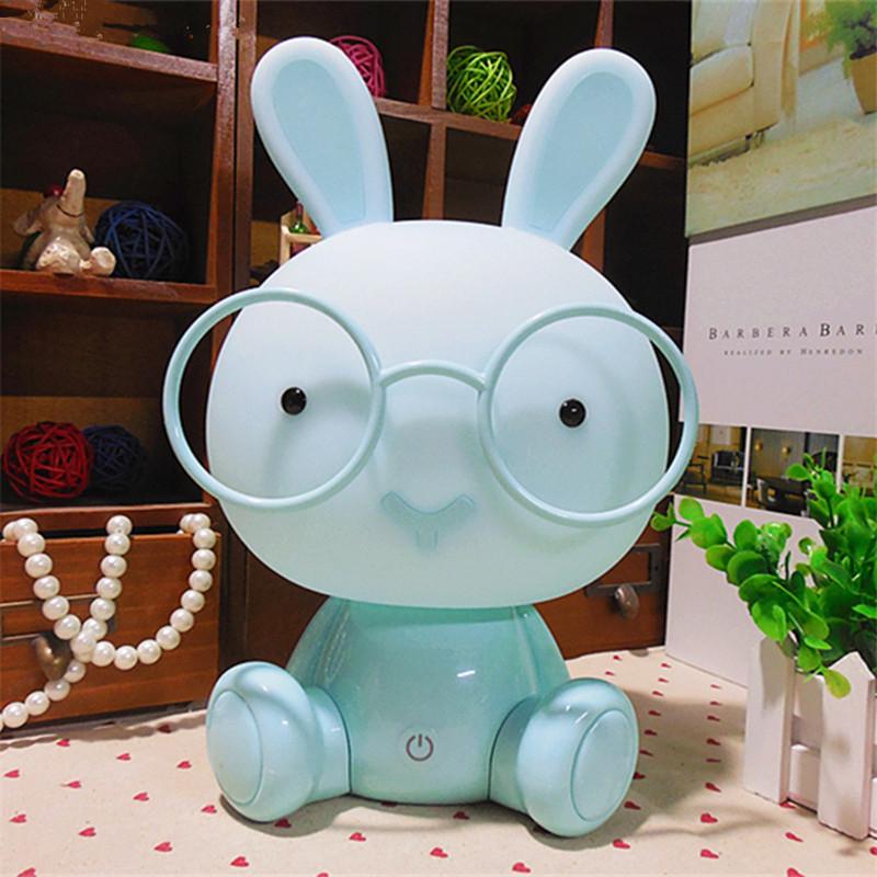 Лампа для детской спальни, ночник с кроликом, рождественский подарок, прикроватный декор, детские очки, светильники с кроликами