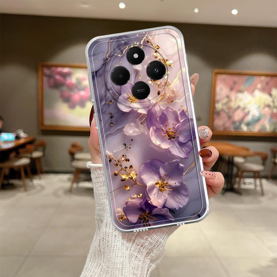 Мягкий чехол-бампер с цветочным мраморным рисунком для Xiaomi Poco X3 Pro X3 NFC