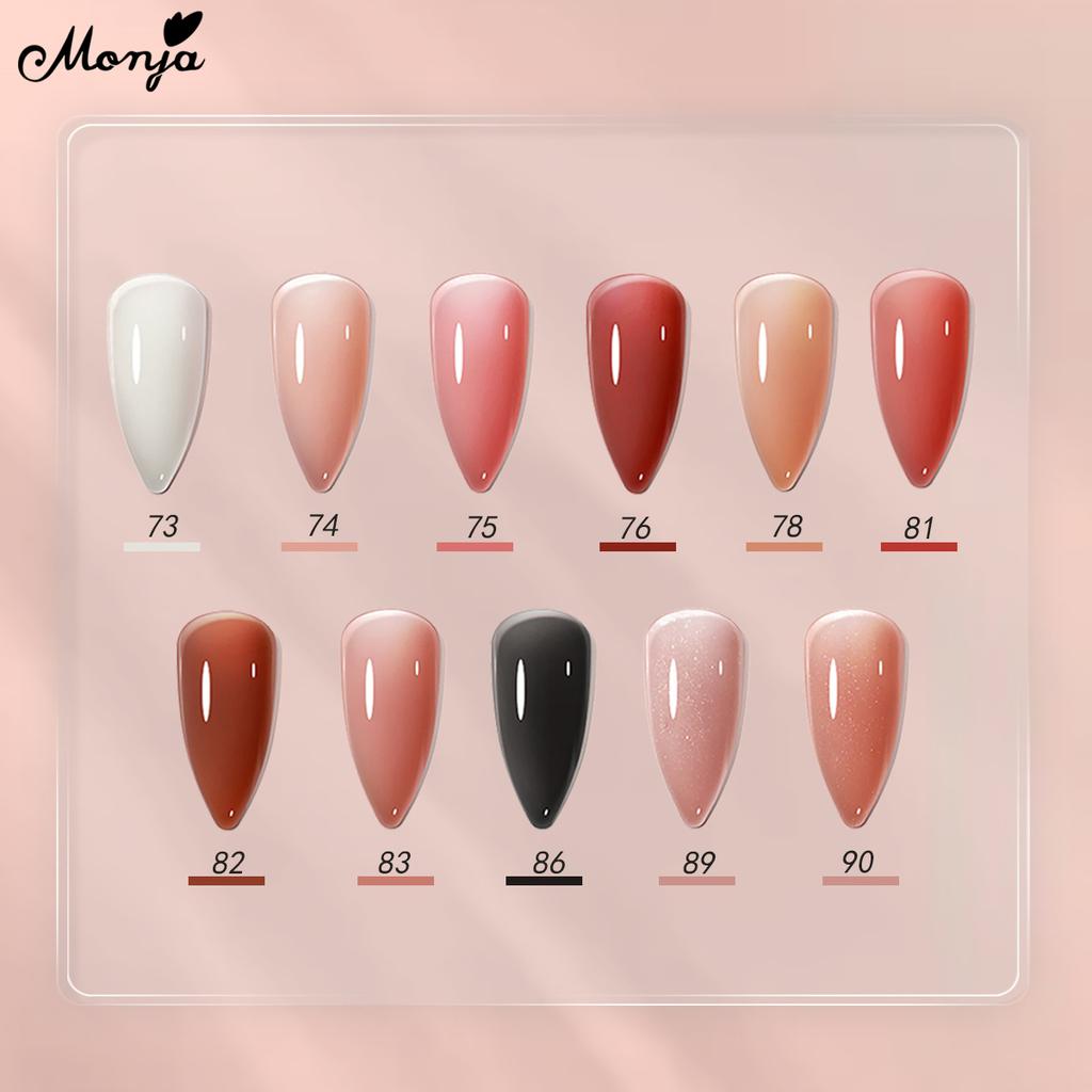 monja 7,3 мл УФ-гель-лак для дизайна ногтей желе ледяной полупрозрачный блестящий глянцевый лак гибридный отмачиваемый салонный лак для маникюра «сделай сам»