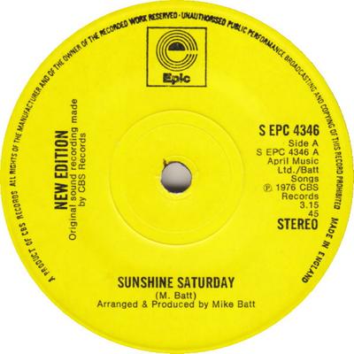 7-дюймовая пластинка NEW EDITION - Sunshine Saturday SEPC4346 Epic 1976 UK Поп Б/у
