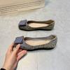Высококачественные атласные мягкие Doudou туфли весенне-летняя новинка нежные с квадратным носом на плоской подошве женские туфли