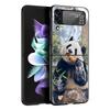 Phone Case For Samsung Galaxy Z Flip 3 4 5 Hard Black Folding PC Luxury For Samsung Z Flip3 Cover Protect Shell Fubao panda
