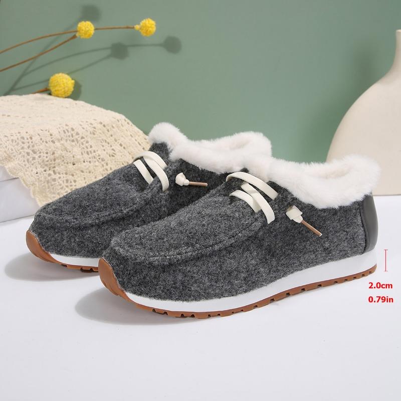 Модные женские зимние ботинки 2024 года с плюшевой подкладкой, удобные замшевые туфли из плюшевой парусины, теплые ботильоны, обувь для женщин