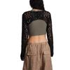 Soft Round Neck Shrug Pullover Y2K Knit Hollow Out Crop Top Women Crochet Crop Top  Shopping