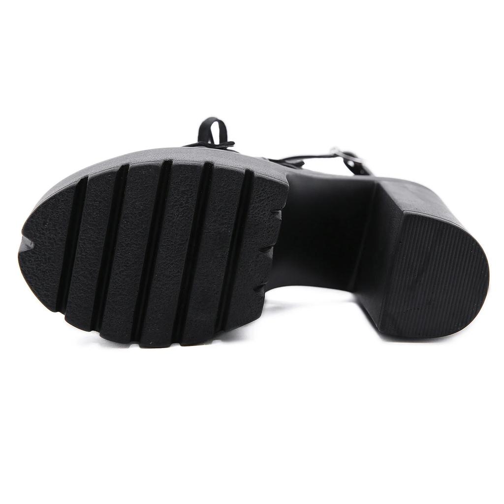 Женские туфли на очень высоком каблуке с пружинной молнией сзади на каблуке 13 см, женские сандалии в римском стиле на толстой подошве, Lhx