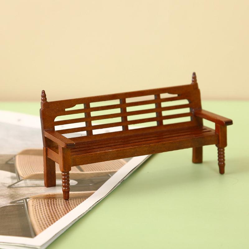 Кукольный домик Мультяшные украшения для скамейки Реквизиты для кукольного домика Мини Деревянные украшения для скамеек