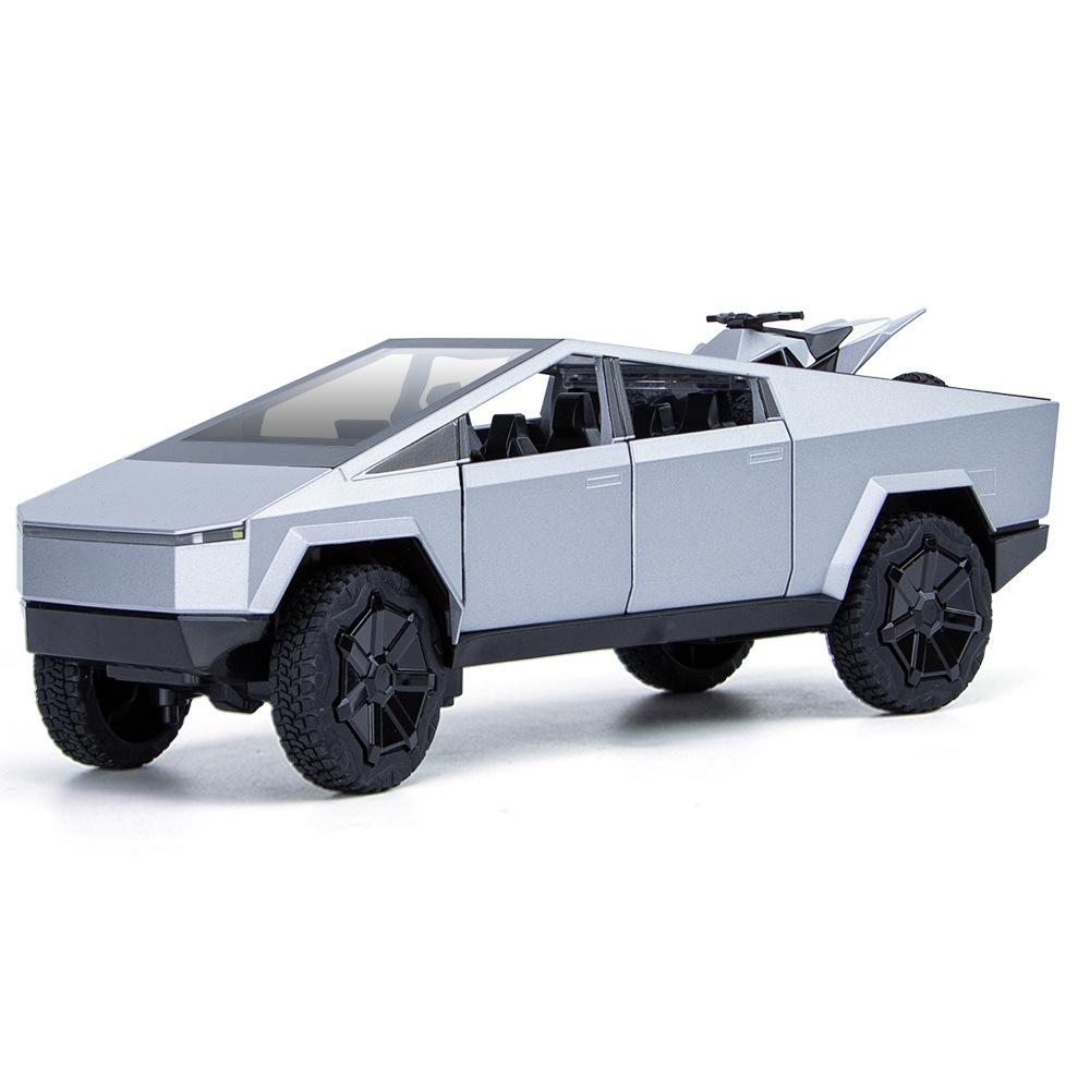 1/24 Tesla Cybertruck Пикап Сплав Модель Автомобиля Литье под Давлением Металлическая Игрушка Внедорожники Модель Автомобиля Симуляция Звука и Света Детские Игрушки Подарок