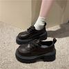 British Style Lace-up Small Leather Shoes Women's 2025 Spring and Autumn New Ins Trendy Internet Celebrity Fashion Versatile Platform Loafer Single S